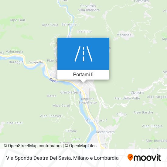 Mappa Via Sponda Destra Del Sesia