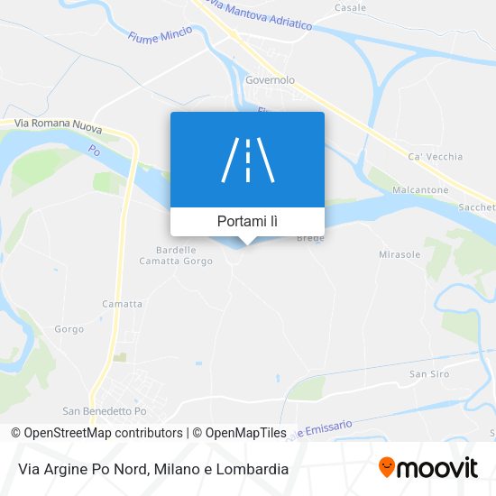 Mappa Via Argine Po Nord