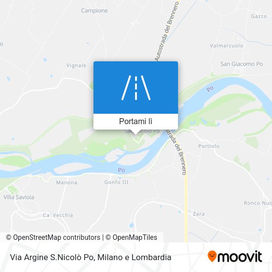 Mappa Via Argine S.Nicolò Po