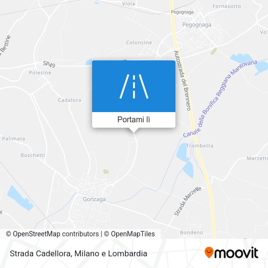 Mappa Strada Cadellora