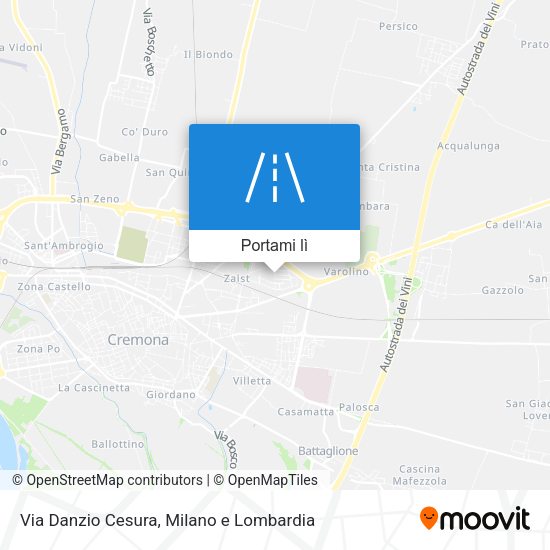Mappa Via Danzio Cesura