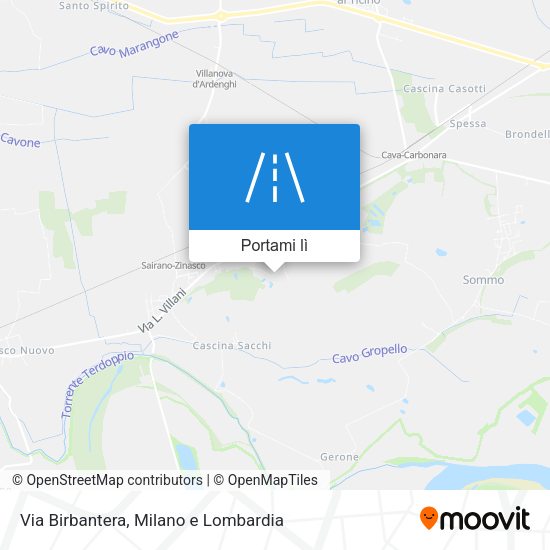 Mappa Via Birbantera
