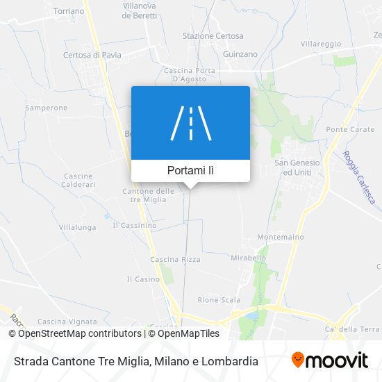Mappa Strada Cantone Tre Miglia