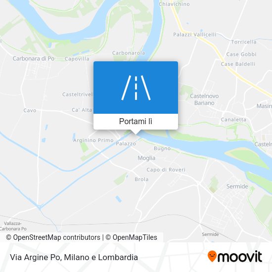 Mappa Via Argine Po