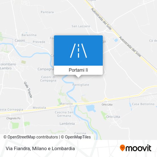 Mappa Via Fiandra