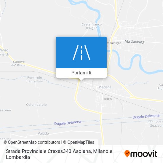 Mappa Strada Provinciale Crexss343 Asolana
