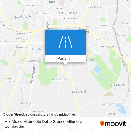 Mappa Via Muzio Attendolo Detto Sforza