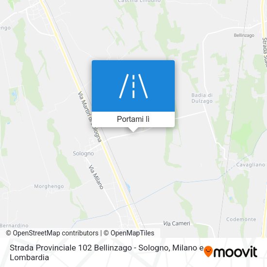 Mappa Strada Provinciale 102 Bellinzago - Sologno