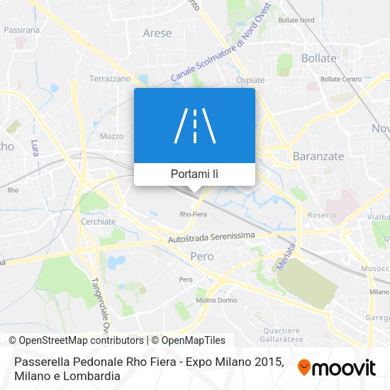Mappa Passerella Pedonale Rho Fiera - Expo Milano 2015