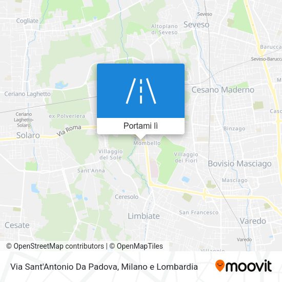 Mappa Via Sant'Antonio Da Padova