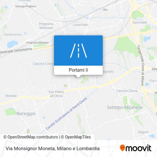 Mappa Via Monsignor Moneta