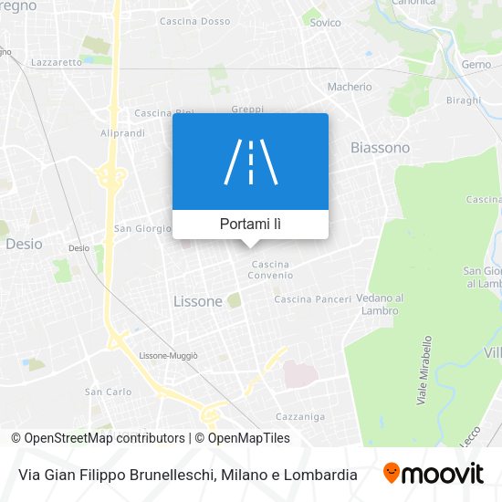 Mappa Via Gian Filippo Brunelleschi