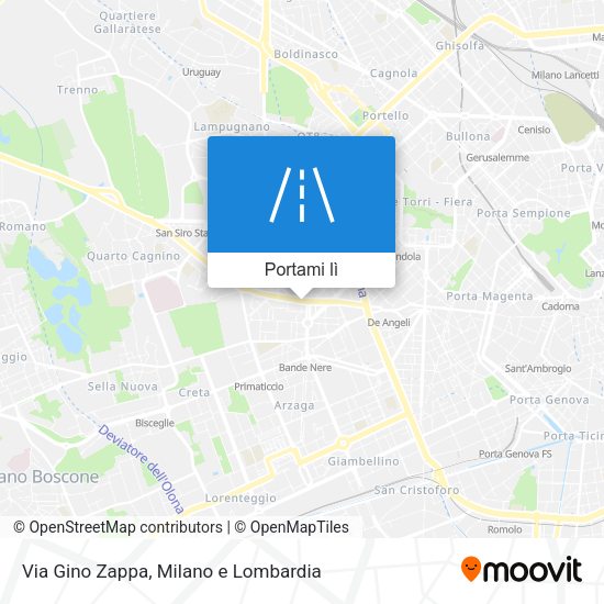 Mappa Via Gino Zappa
