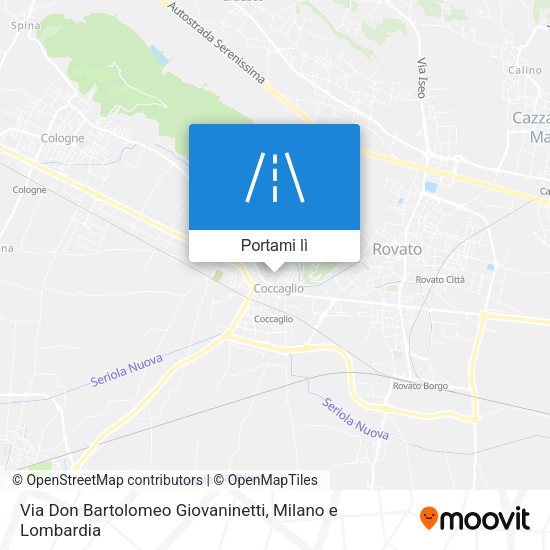 Mappa Via Don Bartolomeo Giovaninetti