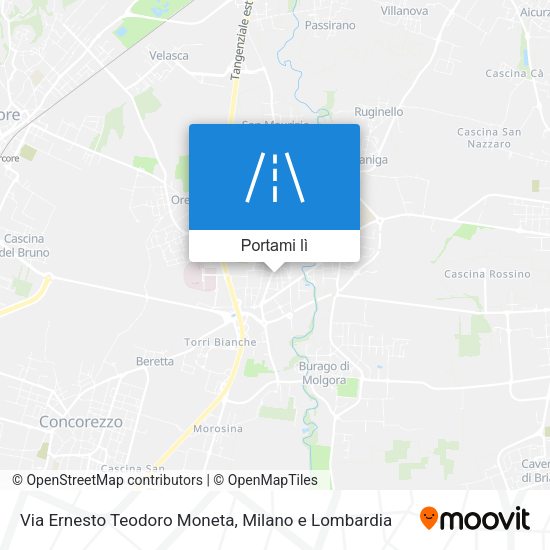 Mappa Via Ernesto Teodoro Moneta