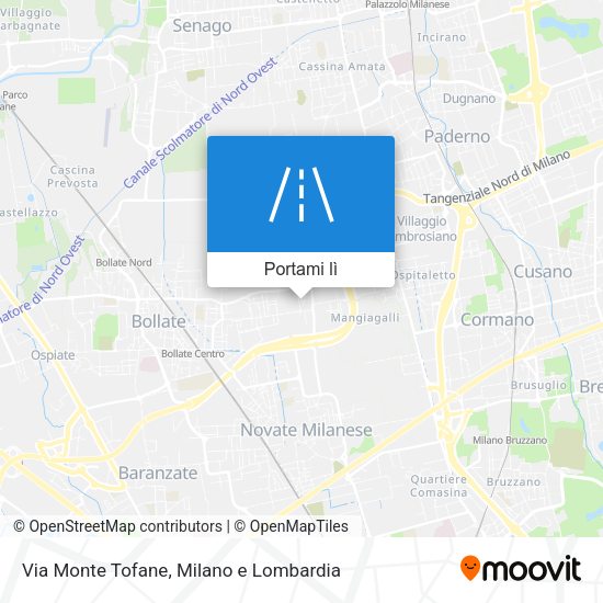 Mappa Via Monte Tofane