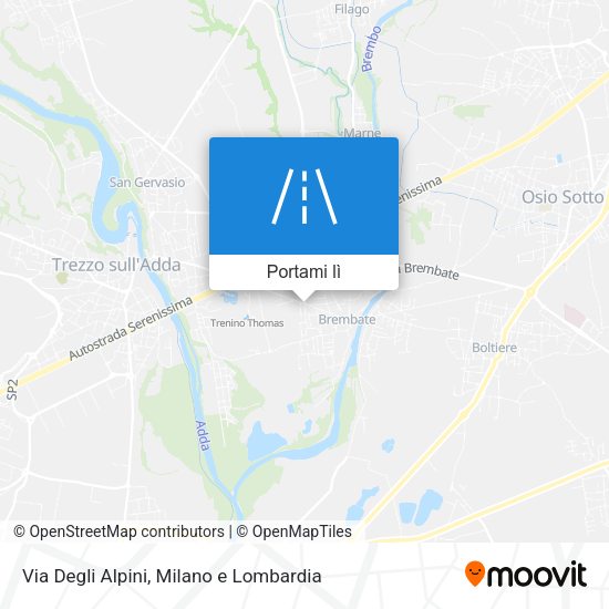 Mappa Via Degli Alpini