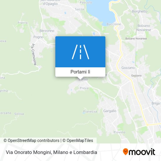 Mappa Via Onorato Mongini