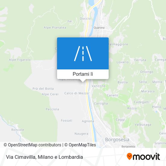 Mappa Via Cimavilla