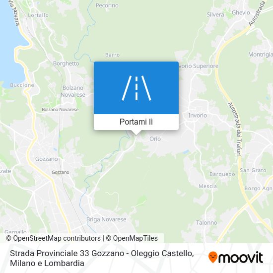 Mappa Strada Provinciale 33 Gozzano - Oleggio Castello