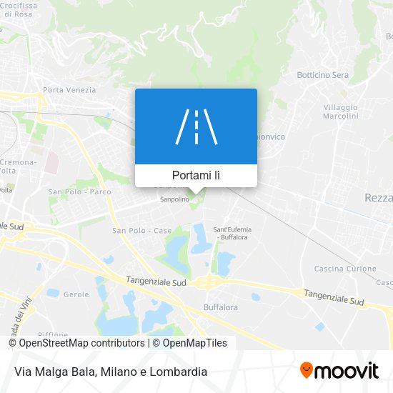 Mappa Via Malga Bala