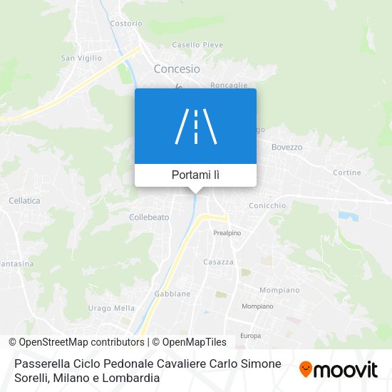 Mappa Passerella Ciclo Pedonale Cavaliere Carlo Simone Sorelli