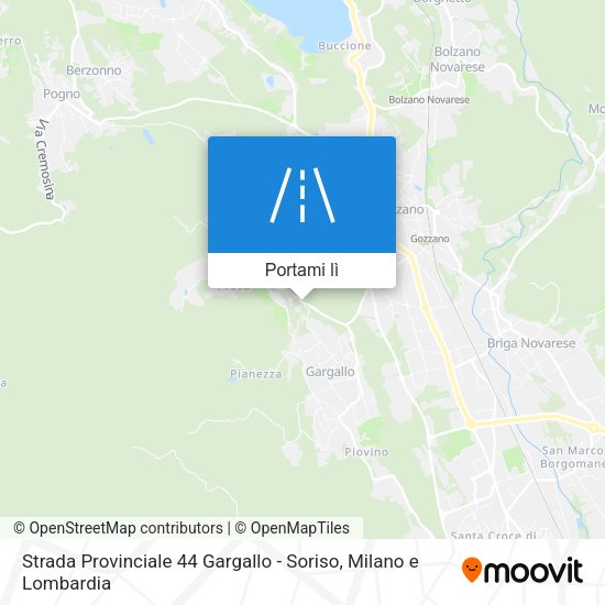Mappa Strada Provinciale 44 Gargallo - Soriso