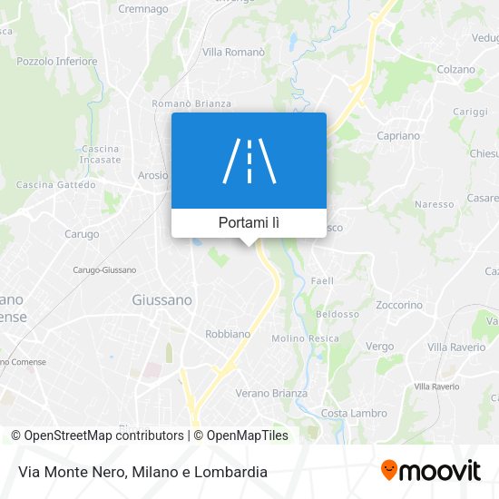Mappa Via Monte Nero
