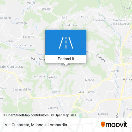 Mappa Via Custareta