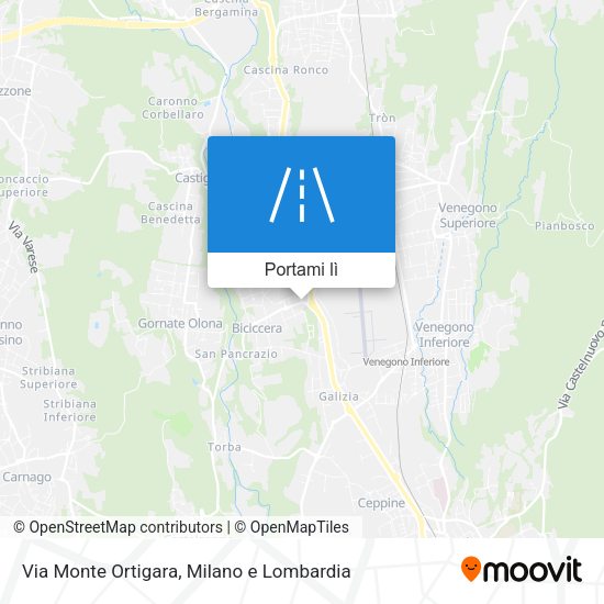 Mappa Via Monte Ortigara