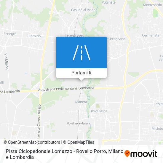 Mappa Pista Ciclopedonale Lomazzo - Rovello Porro