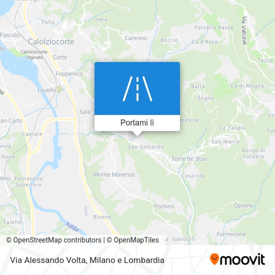 Mappa Via Alessando Volta