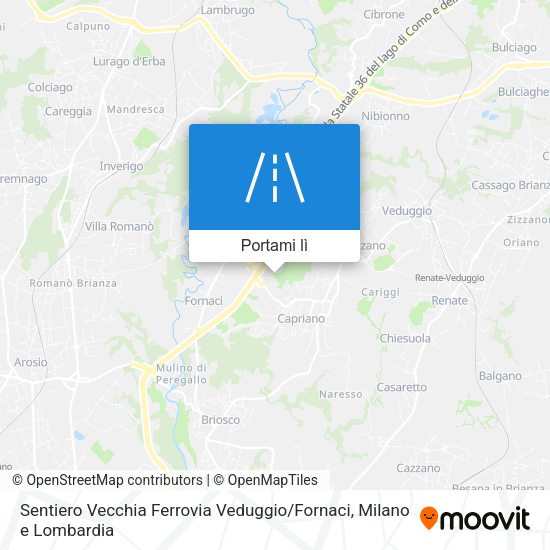 Mappa Sentiero Vecchia Ferrovia Veduggio / Fornaci