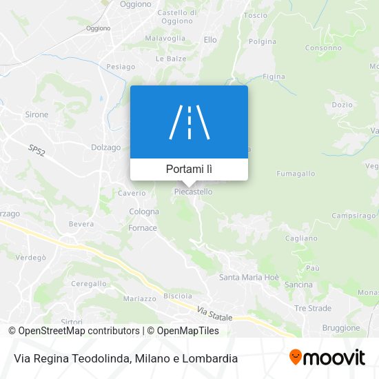 Mappa Via Regina Teodolinda