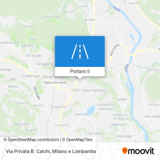 Mappa Via Privata B. Calchi