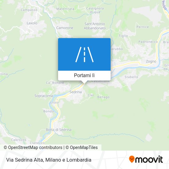 Mappa Via Sedrina Alta