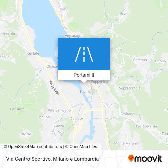 Mappa Via Centro Sportivo