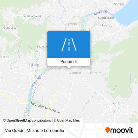 Mappa Via Quadri
