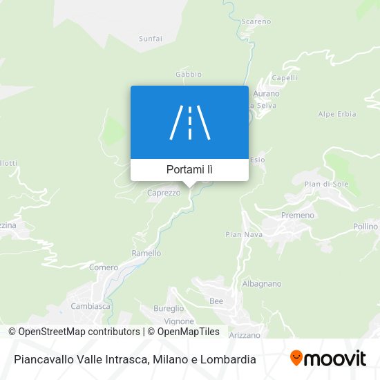 Mappa Piancavallo Valle Intrasca