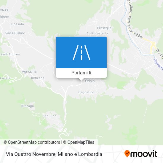 Mappa Via Quattro Novembre