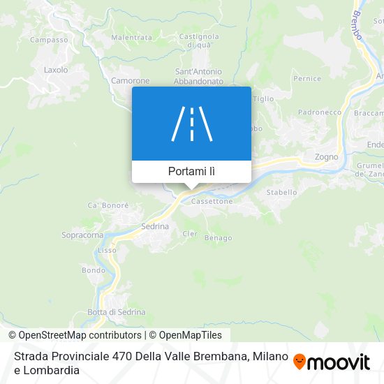 Mappa Strada Provinciale 470 Della Valle Brembana