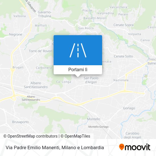 Mappa Via Padre Emilio Manenti