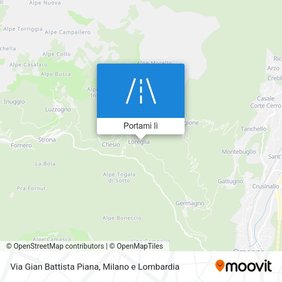 Mappa Via Gian Battista Piana