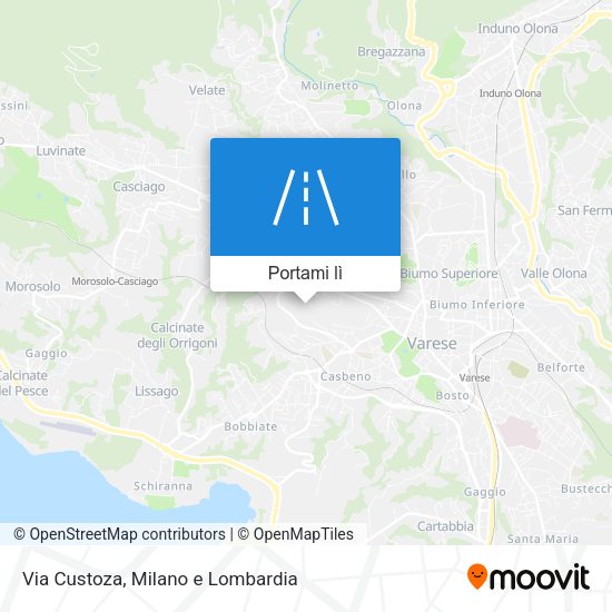 Mappa Via Custoza