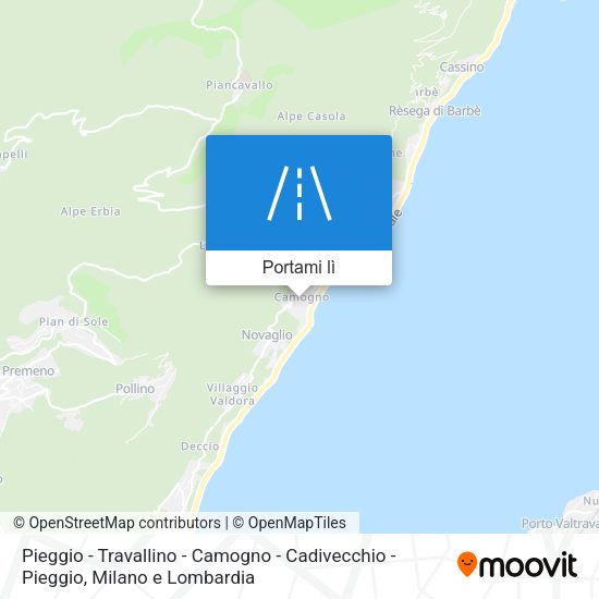 Mappa Pieggio - Travallino - Camogno - Cadivecchio - Pieggio