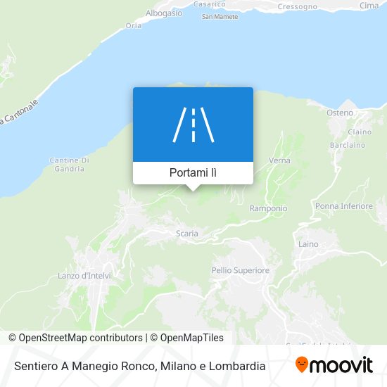 Mappa Sentiero A Manegio Ronco