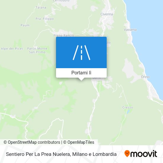Mappa Sentiero Per La Prea Nuelera