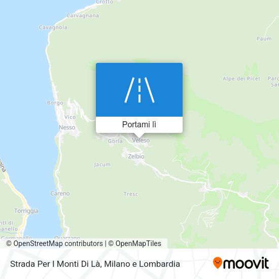 Mappa Strada Per I Monti Di Là