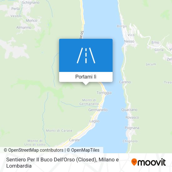 Mappa Sentiero Per Il Buco Dell'Orso (Closed)