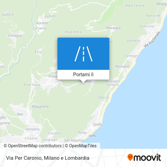 Mappa Via Per Caronio